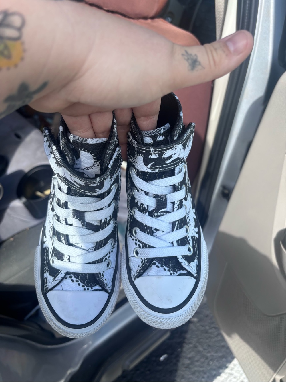 Toddler size 11 dinosaur converse